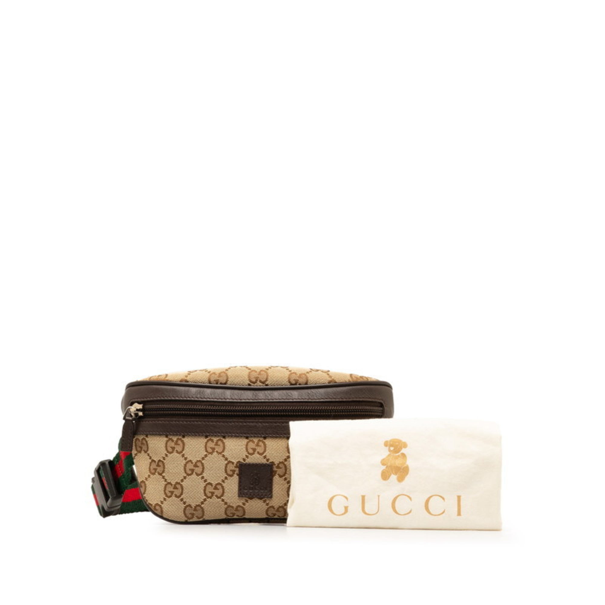 Gucci GG Canvas Sherry Line Waist Bag Body 311159 Beige Multicolor Leather Women's GUCCI