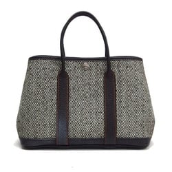 Hermes Garden TPM Tote Bag, Herringbone Pattern, Grey