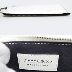 Jimmy Choo Lycee Star Embossed Zip Card Case White
