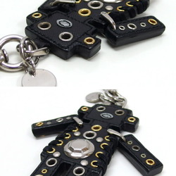 Prada Swing Arm Robot Motif Keychain Charm Black