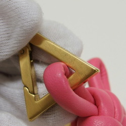 Bottega Veneta Knot Keyring Triangle Metal Pink