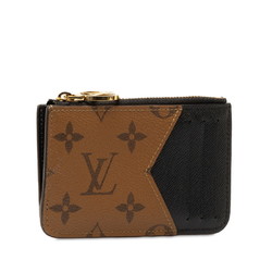 Louis Vuitton Monogram Reverse Porte Carte Romy Card Case M81912 Brown Black Leather Women's LOUIS VUITTON