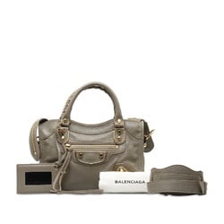Balenciaga First Handbag Shoulder Bag Greige Leather Women's BALENCIAGA