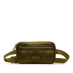 Gucci GG Nylon Off the Grid Belt Bag Waist Body 631341 Green Leather Women's GUCCI