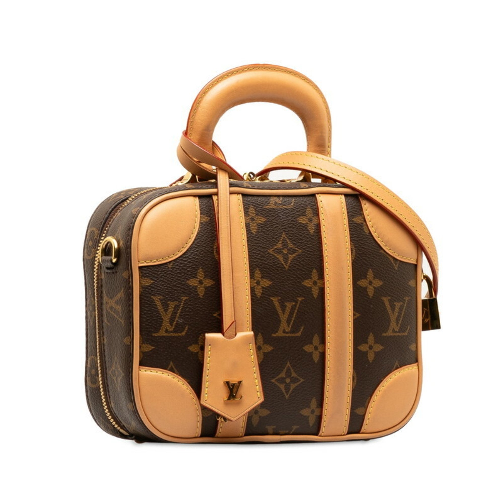 Louis Vuitton Monogram Valiset PM Handbag Shoulder Bag M44581 Brown PVC Leather Women's LOUIS VUITTON