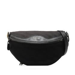 Balenciaga Souvenir XS Body Bag Waist 518163 Black Canvas Leather Women's BALENCIAGA