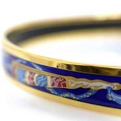 Hermes Bangle Emaille PM Gold Blue - f-20308 GP HERMES Bracelet Flat Women's