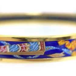 Hermes Bangle Emaille PM Gold Blue - f-20308 GP HERMES Bracelet Flat Women's