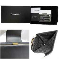 Chanel Bi-fold Long Wallet Black Icon A24213 f-20274 Leather 8th Series CHANEL Clasp Chocolate Bar Coco Mark NO5 Women's