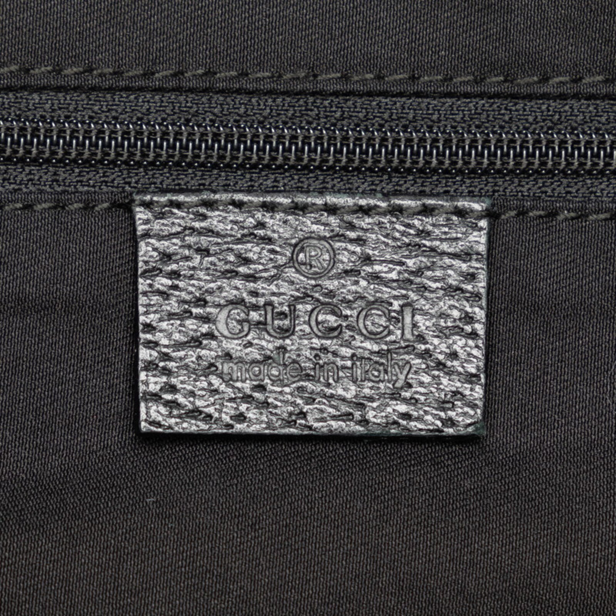 Gucci GG Canvas Abby Handbag Tote Bag 130736 Black Leather Women's GUCCI