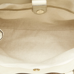 Gucci GG Canvas Sukey Handbag Tote Bag 211944 Beige White Leather Women's GUCCI