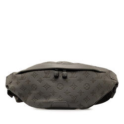 Louis Vuitton Monogram Shadow Discovery Bum Bag PM Waist Body M46108 Grey Leather Women's LOUIS VUITTON