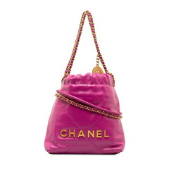 Chanel Matelasse Chain Tote Bag Shoulder Pink Leather Women's CHANEL
