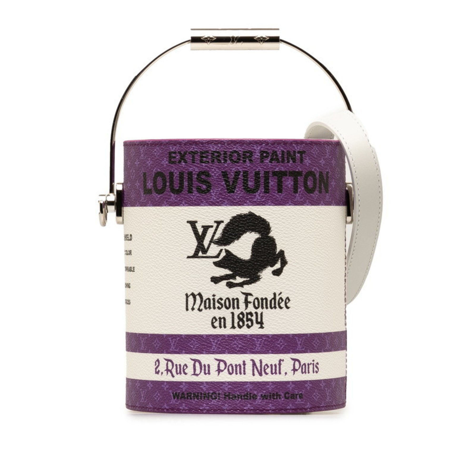 Louis Vuitton Paint Can Shoulder Bag M81591 Purple Canvas Leather Women's LOUIS VUITTON