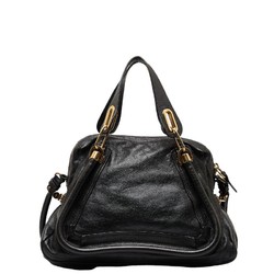 Chloé Chloe Paraty Handbag Shoulder Bag Black Leather Women's