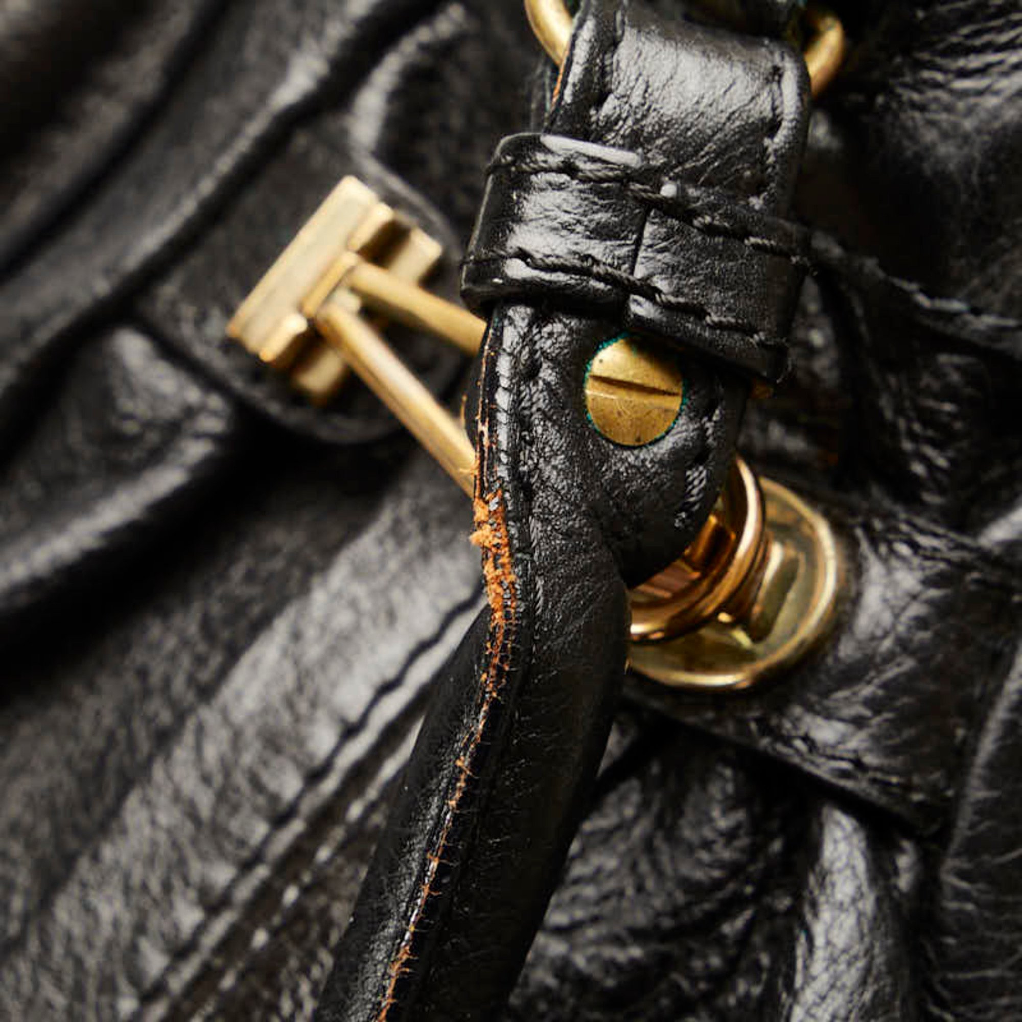 Chloé Chloe Paraty Handbag Shoulder Bag Black Leather Women's