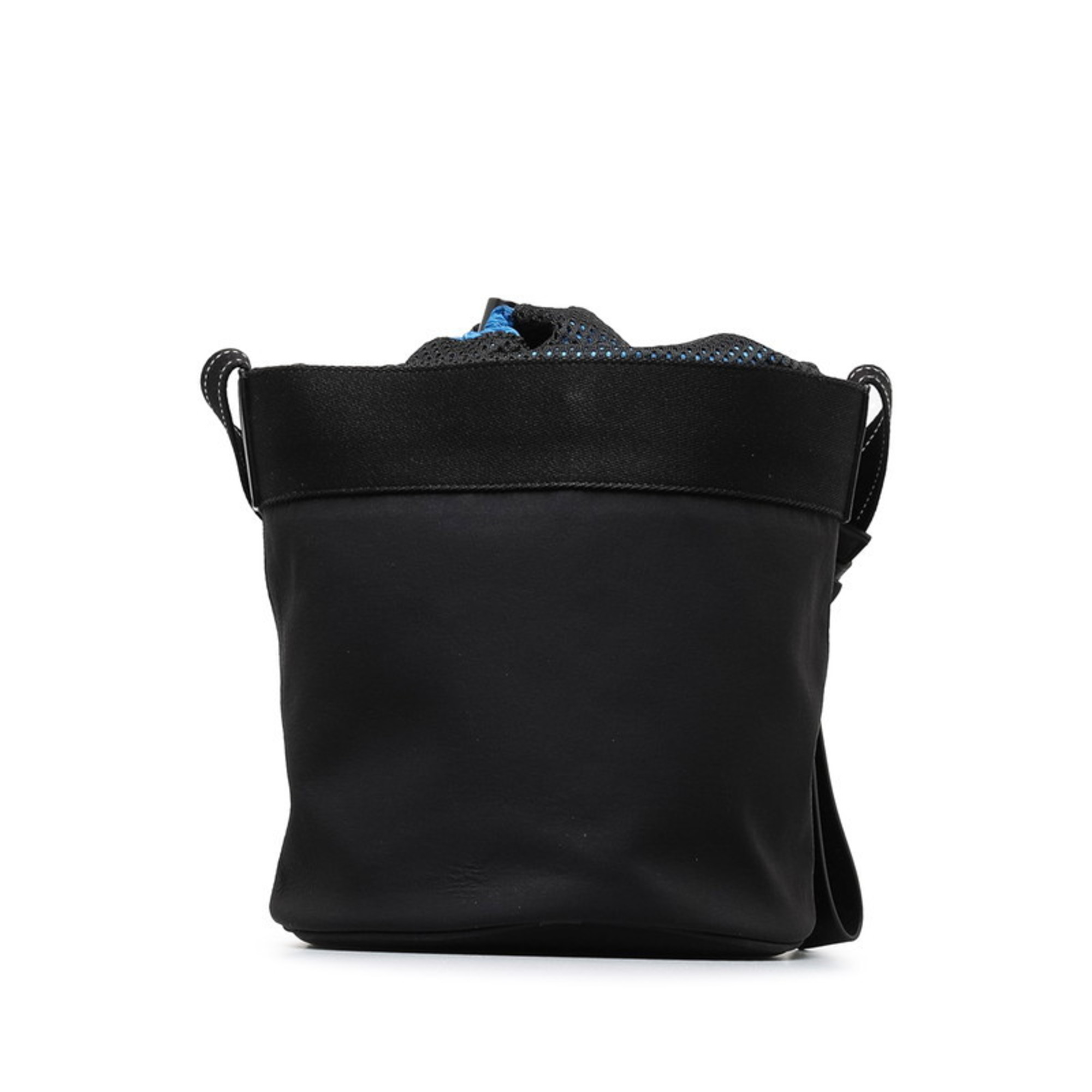 Bottega Veneta Bucket Mesh Bag Shoulder Black Blue Nylon Women's BOTTEGAVENETA