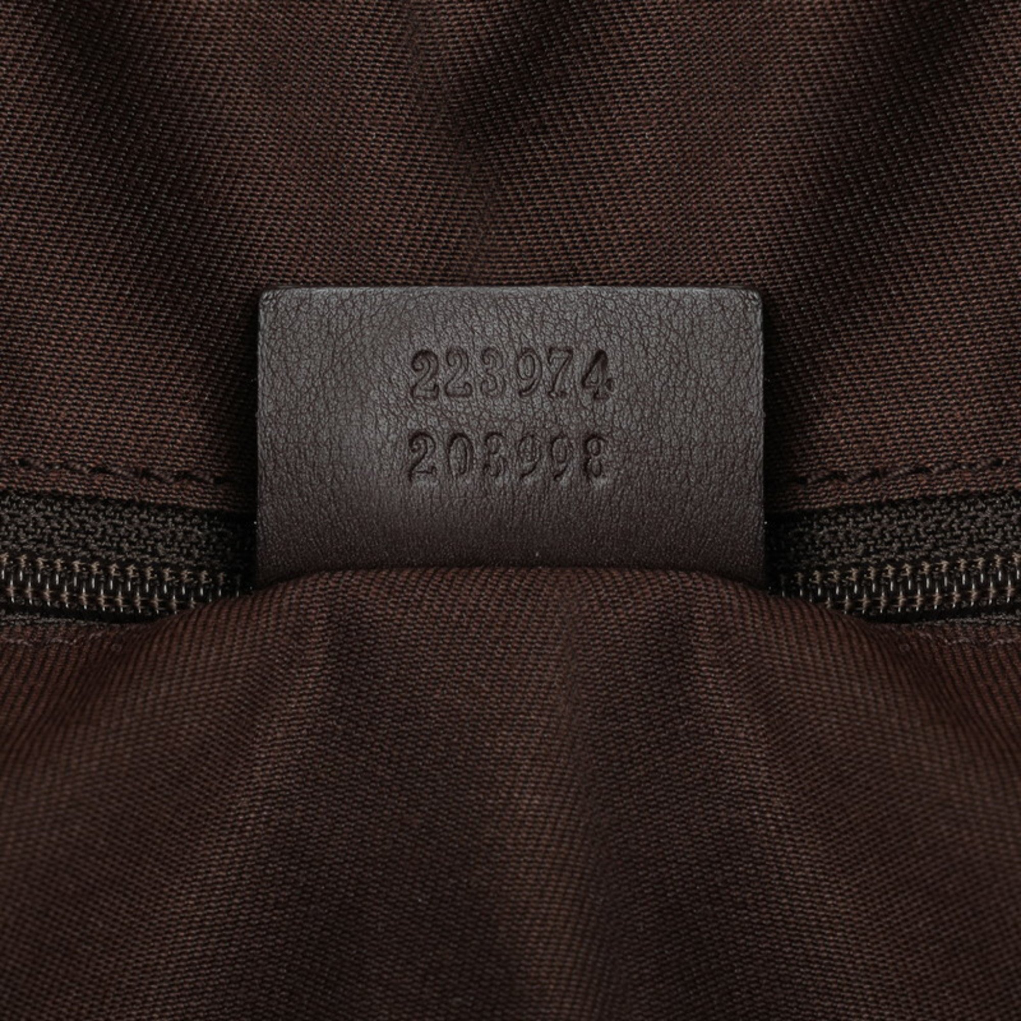 Gucci GG Canvas Sukey Tote Bag 223974 Beige Brown Leather Women's GUCCI