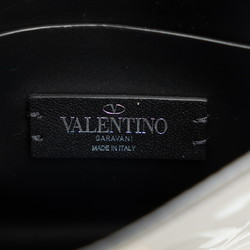 Valentino Flower Shoulder Bag Brown Leather Women's