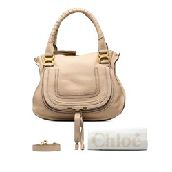 Chloé Chloe Marcie Tote Bag Shoulder Pink Leather Women's