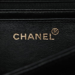 Chanel Mademoiselle Coco Mark Double Flap Chain Shoulder Bag Black Gold Caviar Skin Women's CHANEL