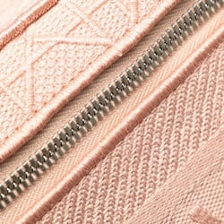 Christian Dior Dior Cannage Embroidery Vanity Bag Handbag Pink Canvas Women's