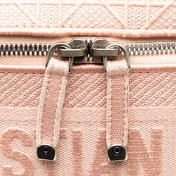 Christian Dior Dior Cannage Embroidery Vanity Bag Handbag Pink Canvas Women's