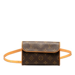 Louis Vuitton Monogram Pochette Florentine Body Bag Waist Shoulder M51855 Brown PVC Leather Women's LOUIS VUITTON