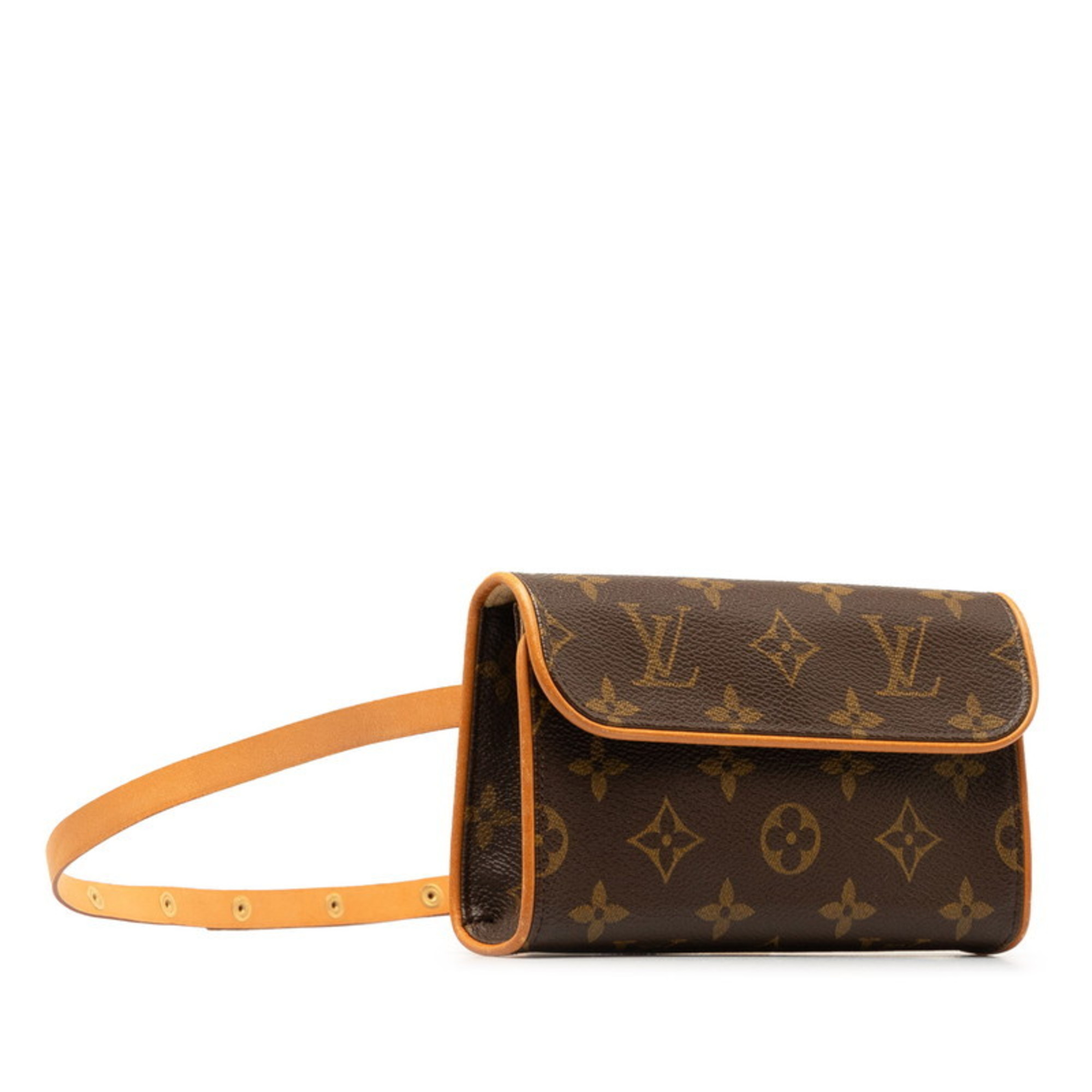 Louis Vuitton Monogram Pochette Florentine Body Bag Waist Shoulder M51855 Brown PVC Leather Women's LOUIS VUITTON