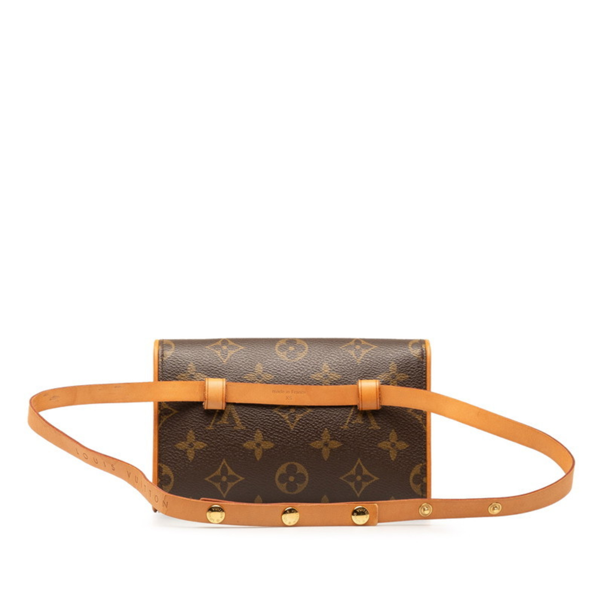 Louis Vuitton Monogram Pochette Florentine Body Bag Waist Shoulder M51855 Brown PVC Leather Women's LOUIS VUITTON