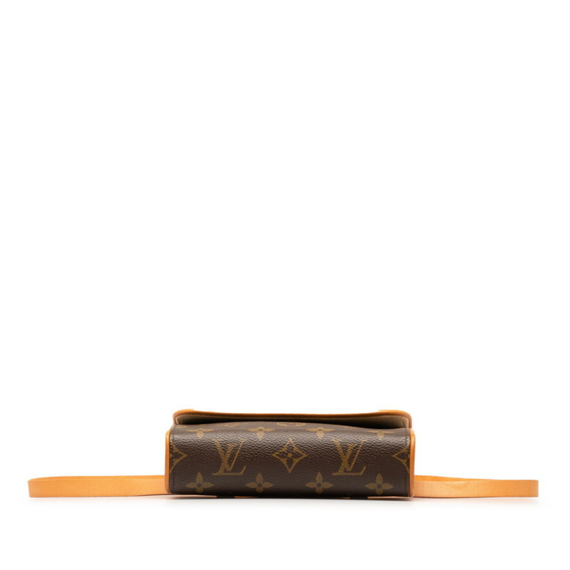 Louis Vuitton Monogram Pochette Florentine Body Bag Waist Shoulder M51855 Brown PVC Leather Women's LOUIS VUITTON