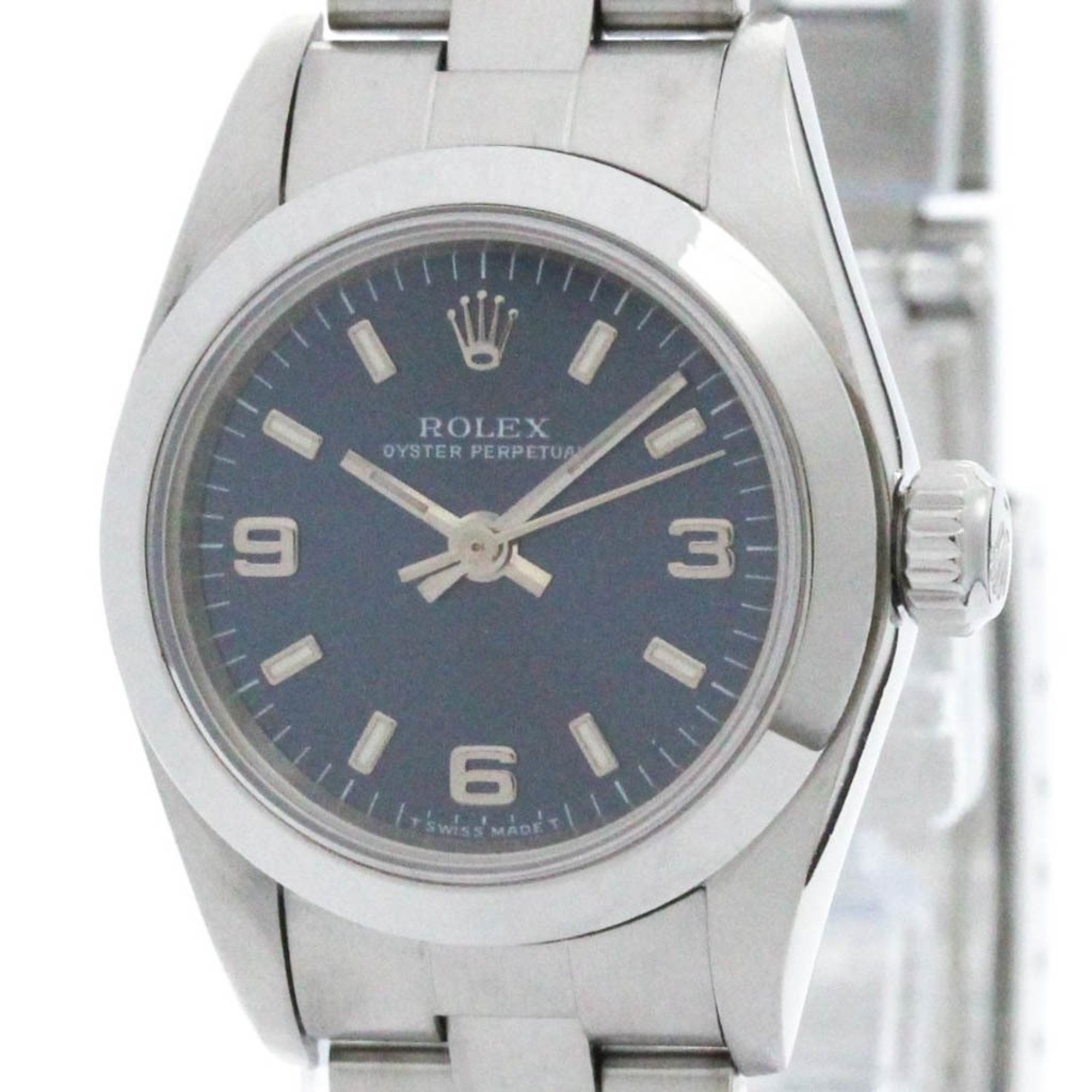 Polished ROLEX Oyster Perpetual 67180 U Serial Automatic Ladies Watch BF572303