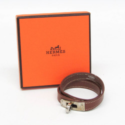 Hermes Kelly Double Tour Leather,Metal Bangle Dark Brown