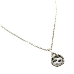 Gucci Arabesque Interlocking G Silver 925 Women,Men Pendant Necklace (Gunmetal,Silver)