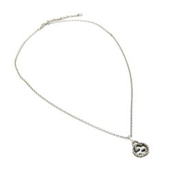 Gucci Arabesque Interlocking G Silver 925 Women,Men Pendant Necklace (Gunmetal,Silver)