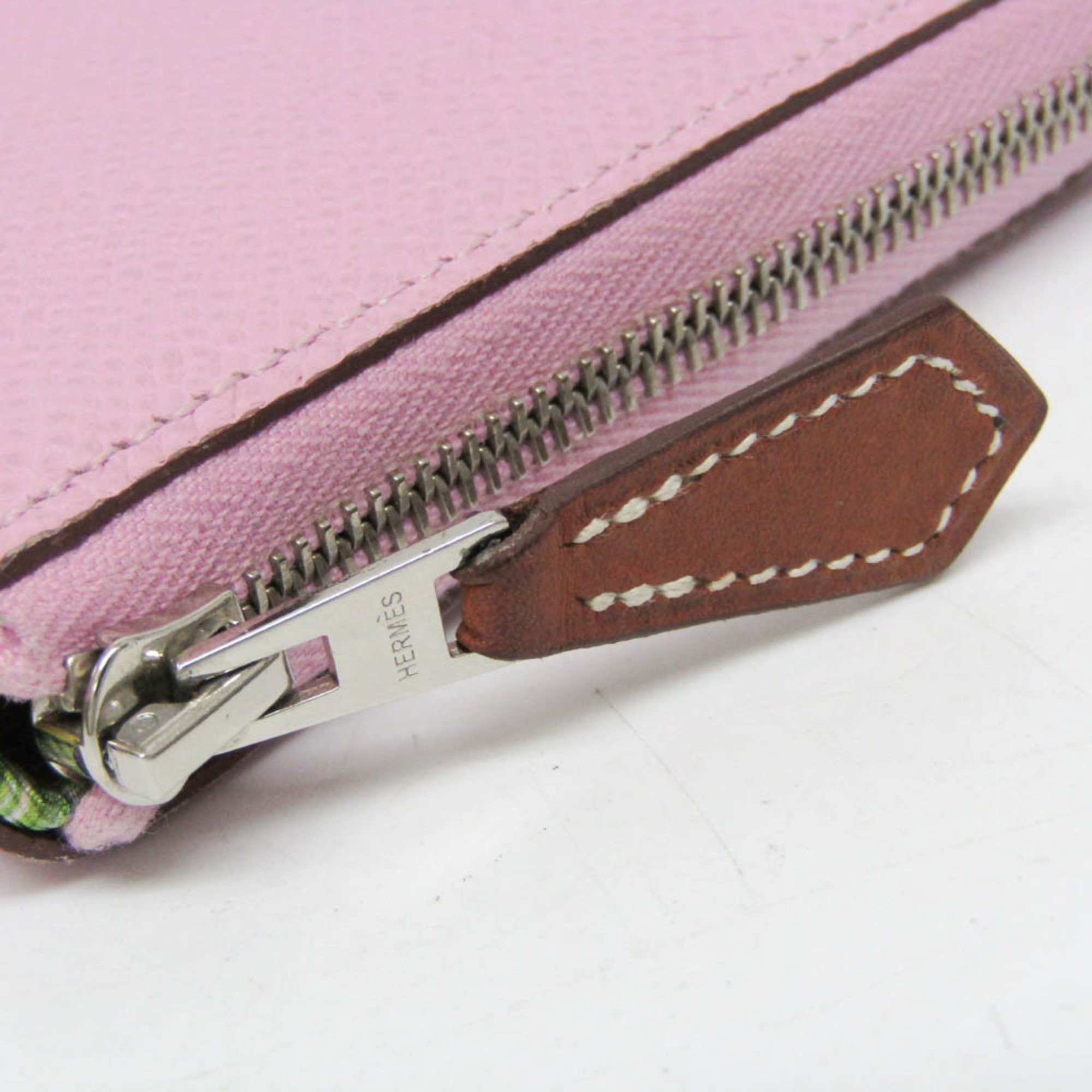 Hermes Silk'in Azap Long Women's Epsom Leather Long Wallet (bi-fold) Light Purple,Yellow