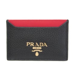 Prada DAINO COLOUR 1MC208 Leather Card Case Black,Red Color