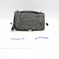 Proenza Schouler Women's Leather,Cotton Handbag,Shoulder Bag Black,Gray