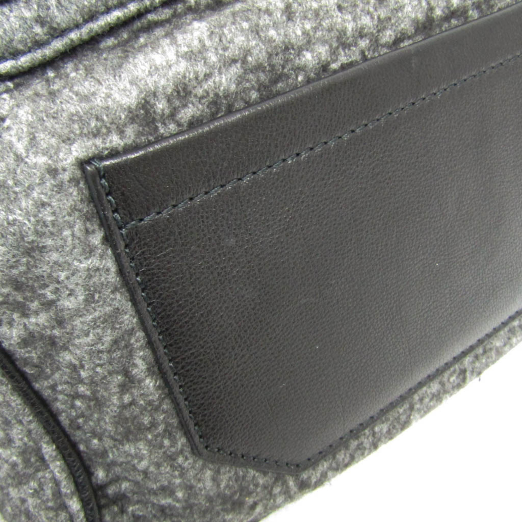 Proenza Schouler Women's Leather,Cotton Handbag,Shoulder Bag Black,Gray
