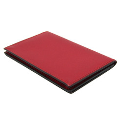Valextra V8L03 Leather Card Case Dark Red