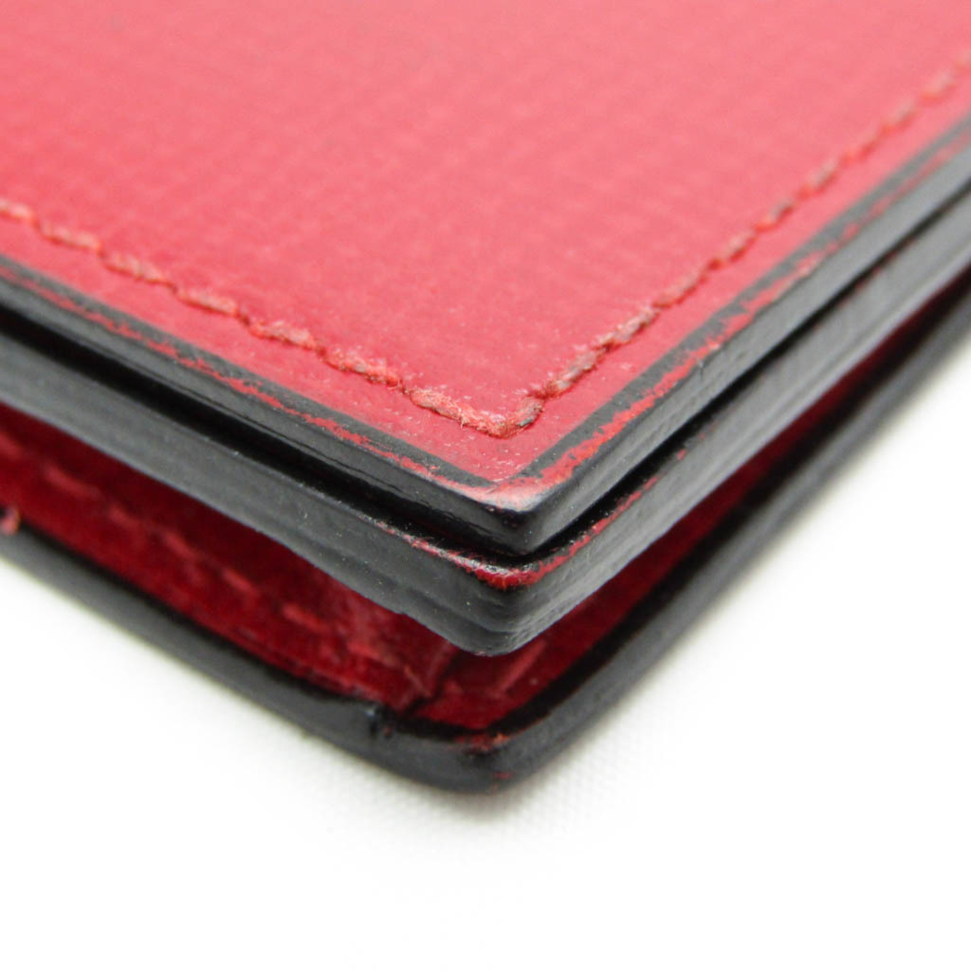 Valextra V8L03 Leather Card Case Dark Red