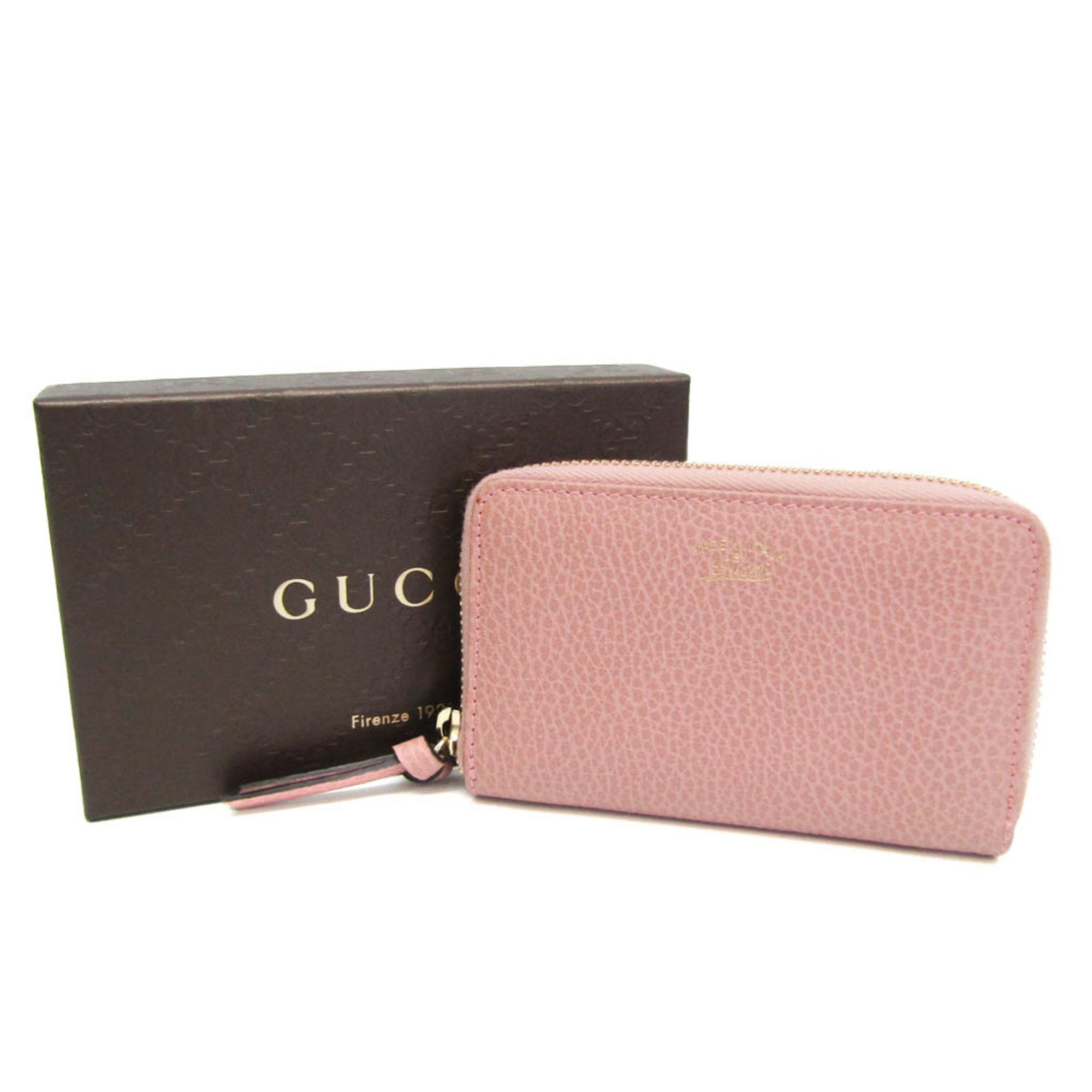 Gucci 368877 Women's Leather Card Wallet Pink
