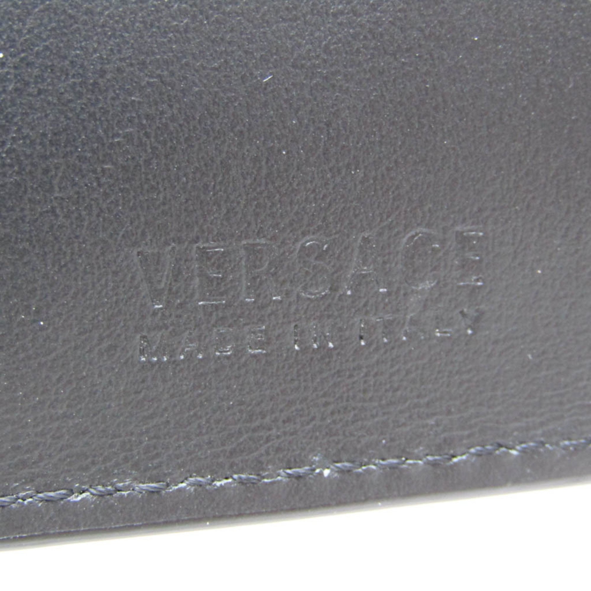 Versace Women,Men  Patent Leather Long Wallet (bi-fold) Black,Bordeaux