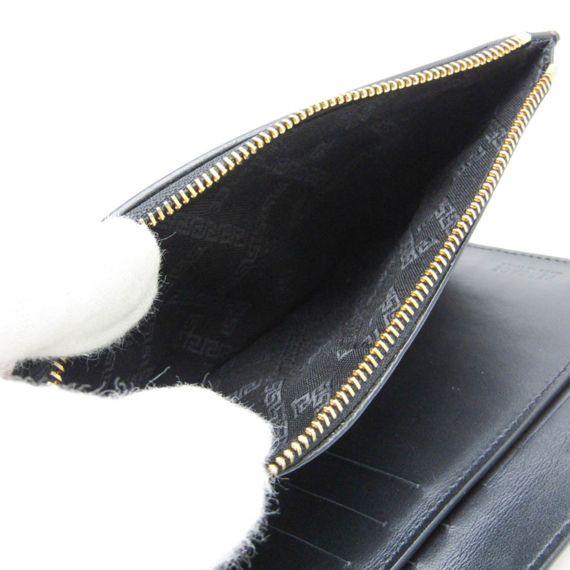 Versace Women,Men  Patent Leather Long Wallet (bi-fold) Black,Bordeaux