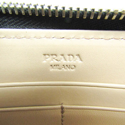 Prada VERNICE 1M0506 Women,Men  Enamel Leather Long Wallet (bi-fold) Beige,Black