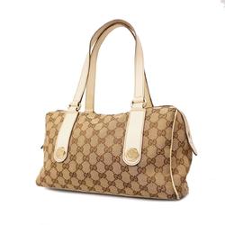 Gucci Handbag GG Canvas 152457 Ivory Brown Women's