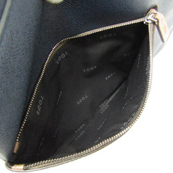 Tod's 305852 Men's Leather Clutch Bag Grayish,Navy