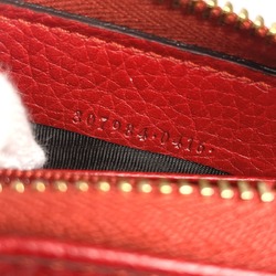 GUCCI Bamboo Tassel 307984 Long Wallet Leather Red Women's