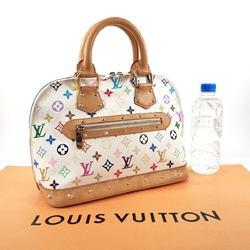 LOUIS VUITTON Alma M92647 Handbag Monogram Multicolor Tanned Leather White Women's
