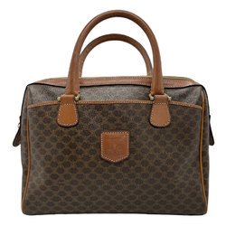 CELINE handbag, macadam coated canvas, brown, for men and women, z1198